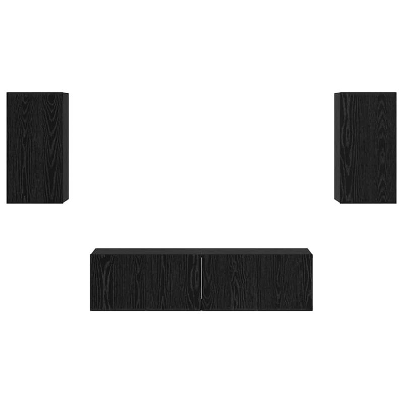 Casa si Gradina - Mobilier - Comode si corpuri - Comode - Set comoda TV cu raft Altele 4 pcs Stejar negru Mediu 60 x 30 x 30 cm - Infinity.ro
