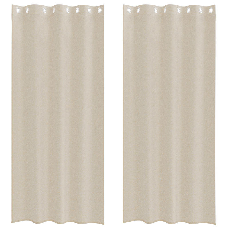 Casa si Gradina - Textile si covoare - Perdele si draperii - Perdele - Perdele cu perdele 2 pcs Nisip 140 x 245 cm Poliester - Infinity.ro