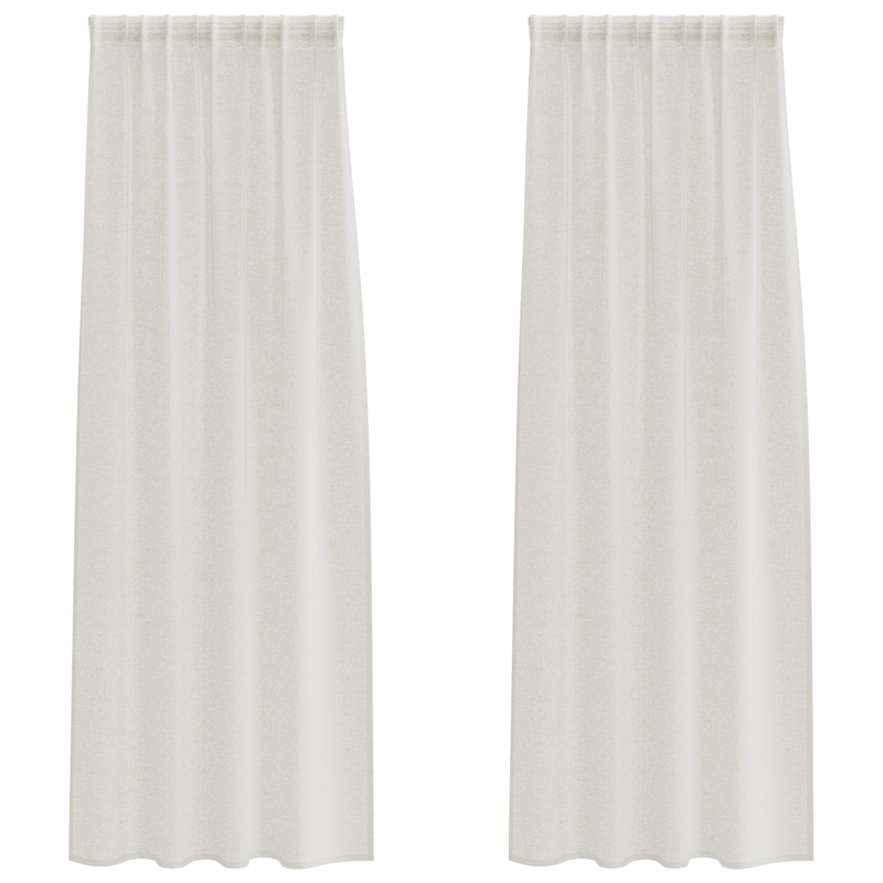 Casa si Gradina - Textile si covoare - Perdele si draperii - Perdele - Perdele cu perdele 2 pcs Crem 140 x 260 cm Poliester - Infinity.ro