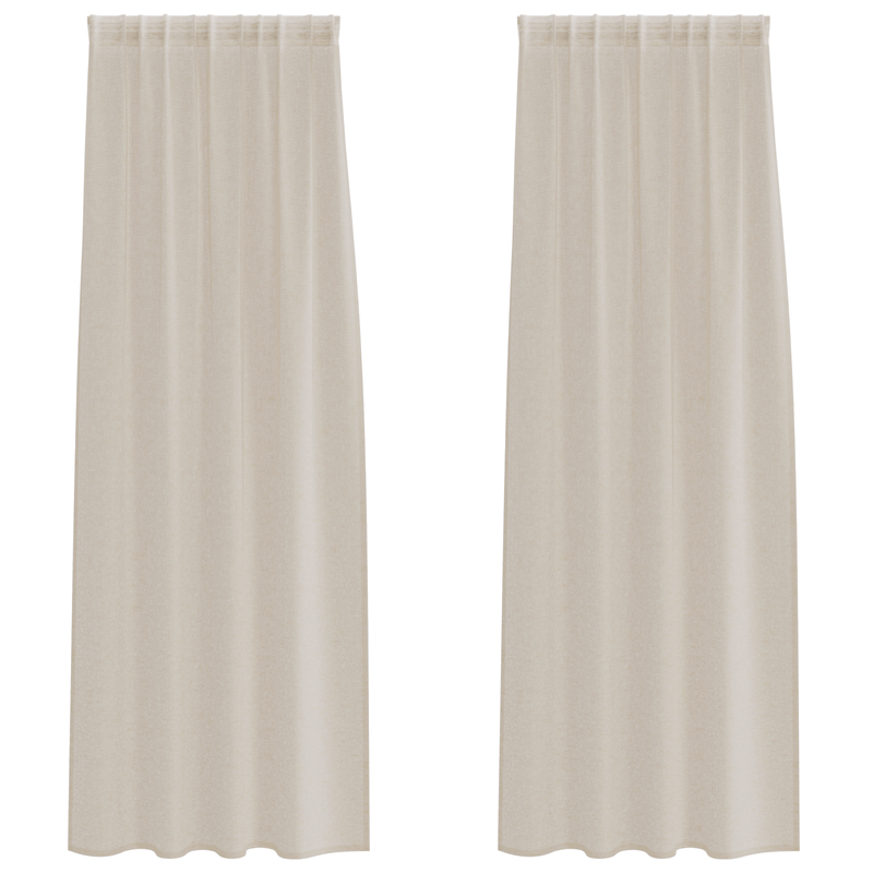 Casa si Gradina - Textile si covoare - Perdele si draperii - Perdele - Perdele cu perdele 2 pcs Nisip 140 x 225 cm Poliester - Infinity.ro