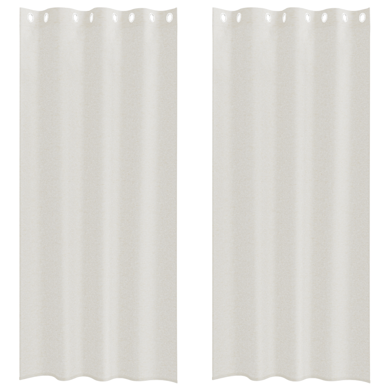 Casa si Gradina - Textile si covoare - Perdele si draperii - Perdele - Perdele cu perdele 2 pcs Crem 140 x 225 cm Poliester - Infinity.ro