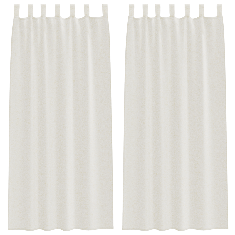 Casa si Gradina - Textile si covoare - Perdele si draperii - Perdele - Perdele cu perdele 2 pcs Crem 140 x 225 cm Poliester - Infinity.ro
