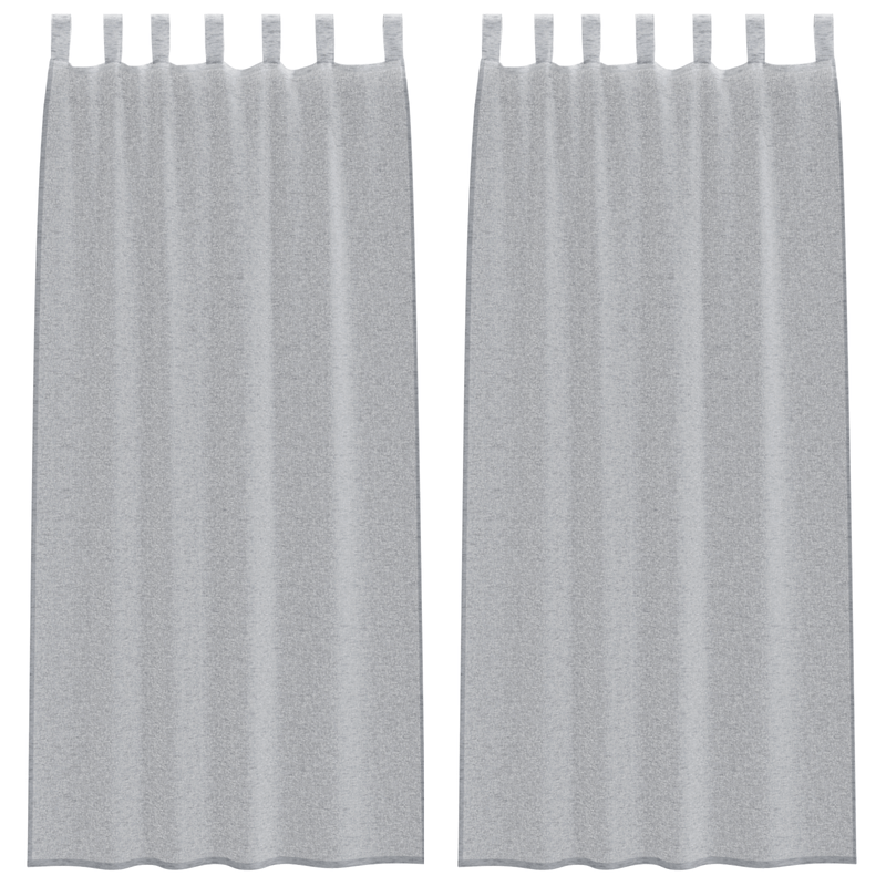 Casa si Gradina - Textile si covoare - Perdele si draperii - Perdele - Perdele cu perdele 2 pcs Gri inchis 140 x 260 cm Poliester - Infinity.ro