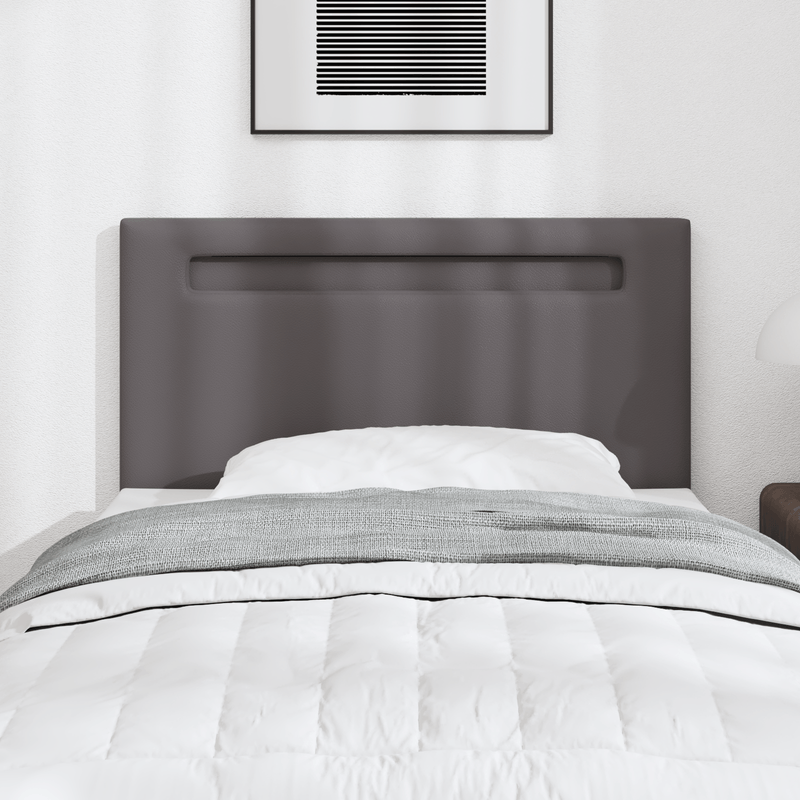 Casa si Gradina - Mobilier - Paturi si accesorii - Accesorii paturi - Tablie de pat design simplu gri 90 cm piele ecologica - Infinity.ro
