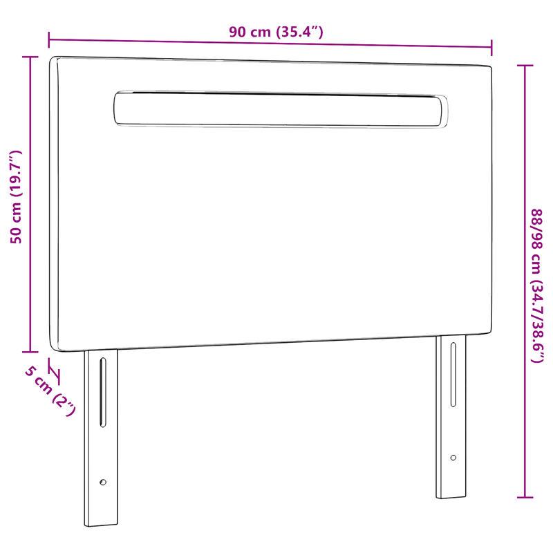 Casa si Gradina - Mobilier - Paturi si accesorii - Accesorii paturi - Tablie de pat design simplu gri 90 cm piele ecologica - Infinity.ro