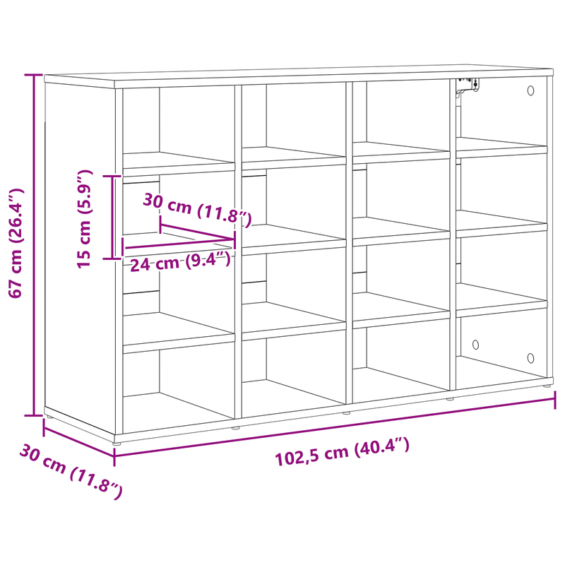 Casa si Gradina - Mobilier - Dulapuri si sifoniere - Dulapuri - Dulap pentru pantofi cu raft Gri Betonal 52.5 x 30 x 50 cm - Infinity.ro