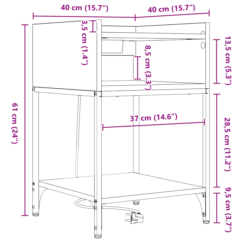 Casa si Gradina - Mobilier - Comode si corpuri - Noptiere - Noptiere 2 pcs Stejar brun 40 x 40 x 61 cm Lemn compozit - Infinity.ro