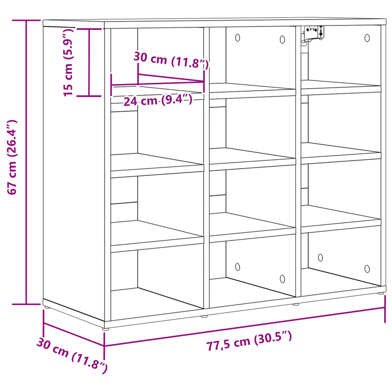 Casa si Gradina - Mobilier - Dulapuri si sifoniere - Dulapuri - Dulap pentru pantofi Sonoma oak 52.5 x 30 x 50 cm Lemn compozit - Infinity.ro