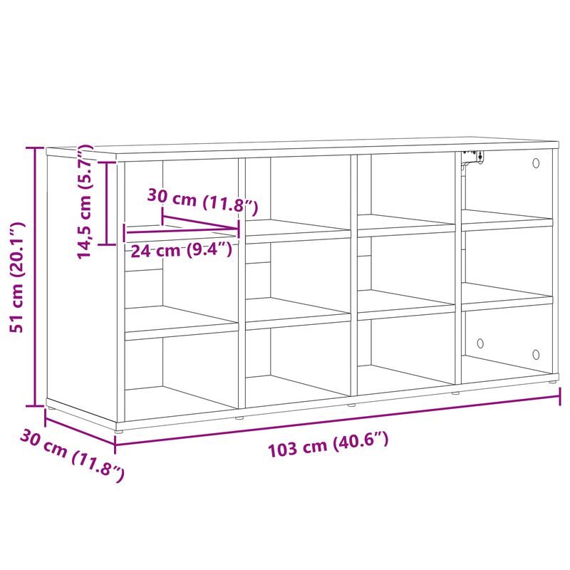 Casa si Gradina - Mobilier - Dulapuri si sifoniere - Dulapuri - Dulap pentru pantofi cu raft Gri Betonal 52.5 x 30 x 50 cm - Infinity.ro