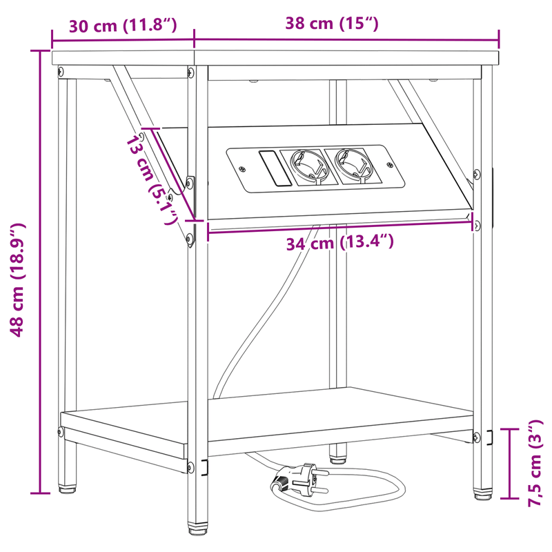 Casa si Gradina - Mobilier - Comode si corpuri - Noptiere - Noptiere 2 pcs Stejar afumat 38 x 30 x 48 cm Lemn compozit - Infinity.ro