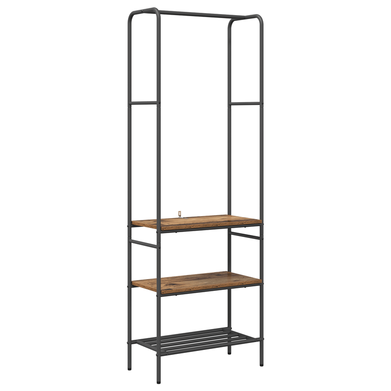 Casa si Gradina - Mobilier - Organizare si depozitare - Cuiere - Suport pentru haine cu rafturi Lemn vechi 60 x 30 x 171 cm - Infinity.ro