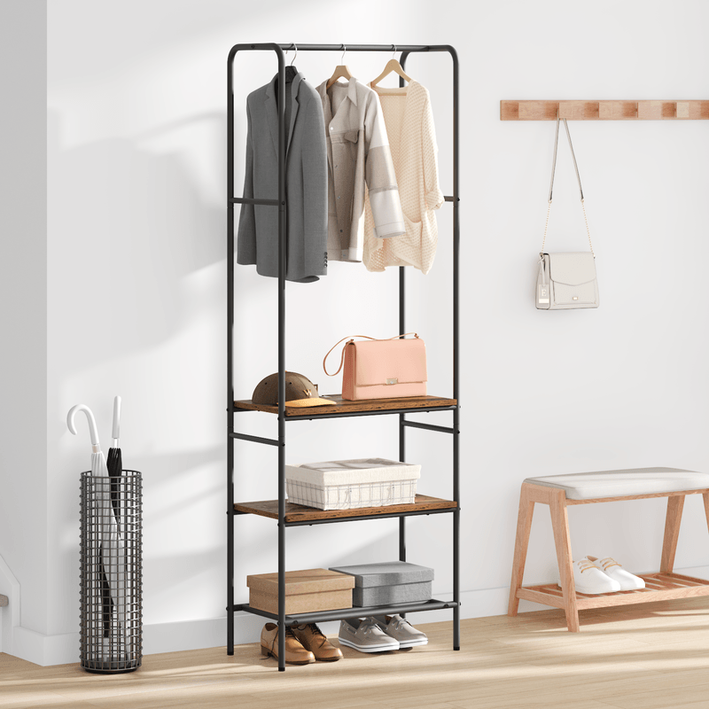 Casa si Gradina - Mobilier - Organizare si depozitare - Cuiere - Suport pentru haine cu rafturi Lemn vechi 60 x 30 x 171 cm - Infinity.ro