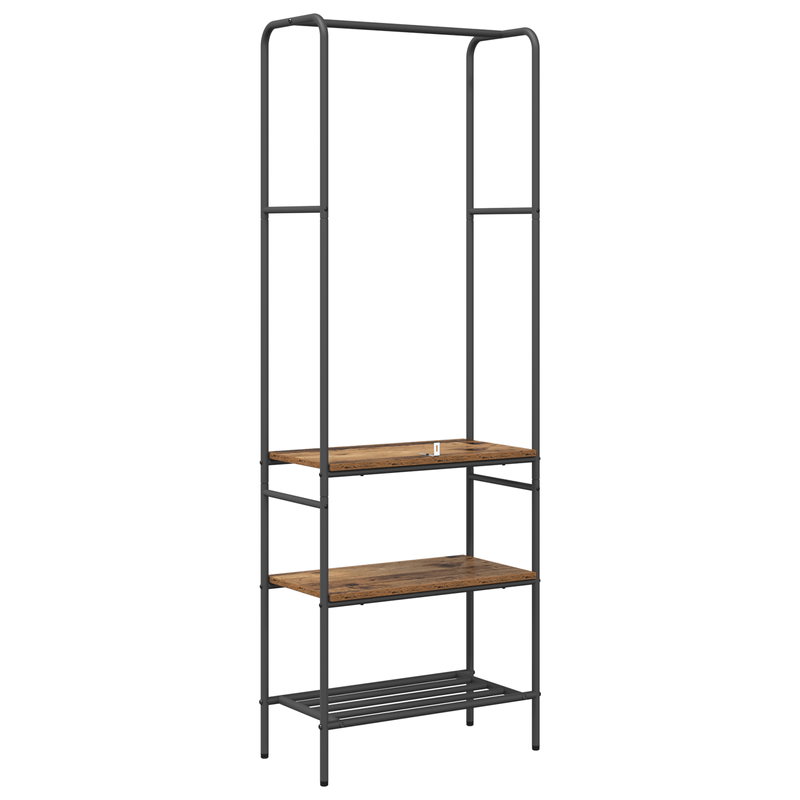 Casa si Gradina - Mobilier - Organizare si depozitare - Cuiere - Suport pentru haine cu rafturi Lemn vechi 60 x 30 x 171 cm - Infinity.ro