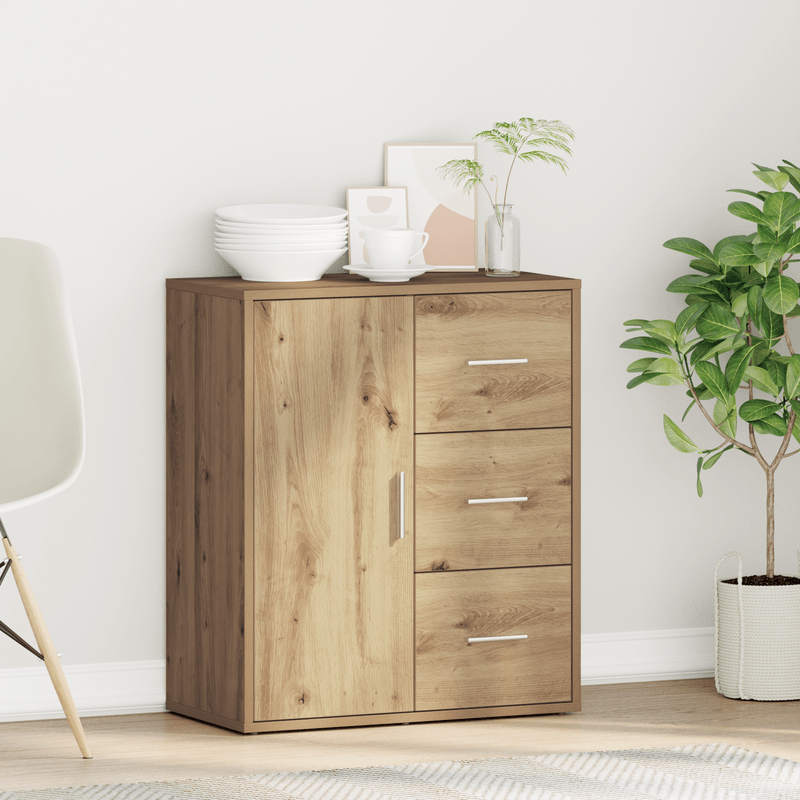 Casa si Gradina - Mobilier - Comode si corpuri - Comode - Bufet cu sertar cu raft stejar artizanal 60 x 31 x 70 cm Lemn compozit - Infinity.ro