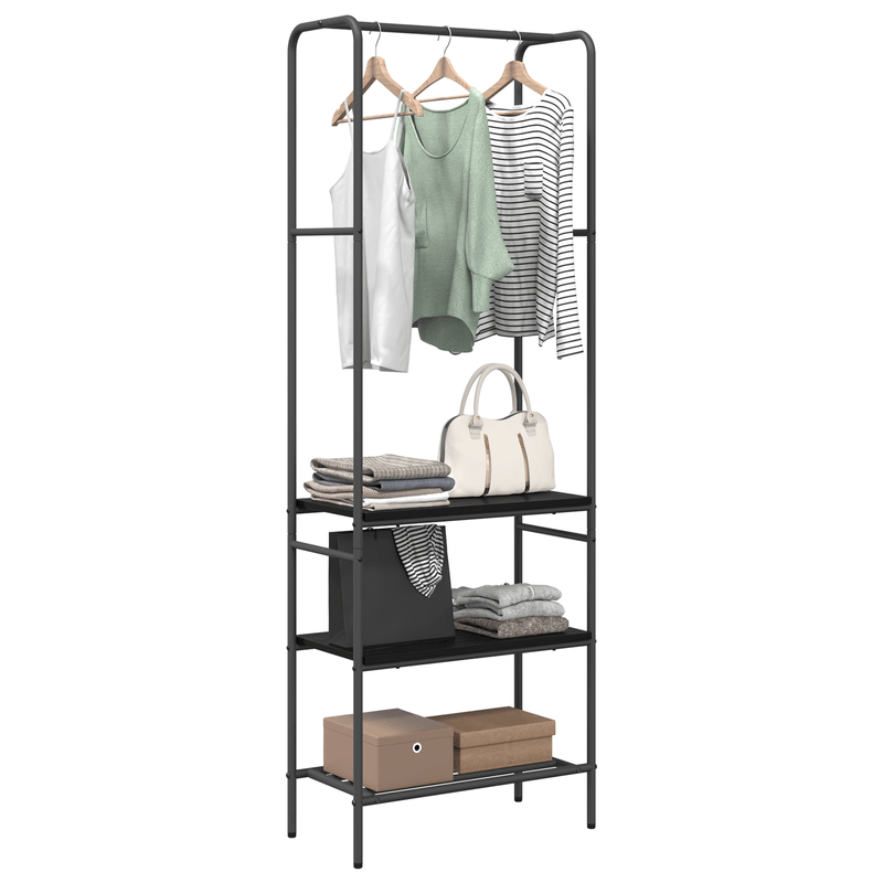 Casa si Gradina - Mobilier - Organizare si depozitare - Cuiere - Suport pentru haine cu rafturi Stejar negru 60 x 30 x 171 cm - Infinity.ro