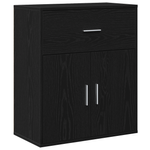 Casa si Gradina - Mobilier - Comode si corpuri - Comode - Bufet cu sertar cu raft cu depozitare cu usa Stejar negru 60 x 31 x 70 cm Lemn compozit - Infinity.ro