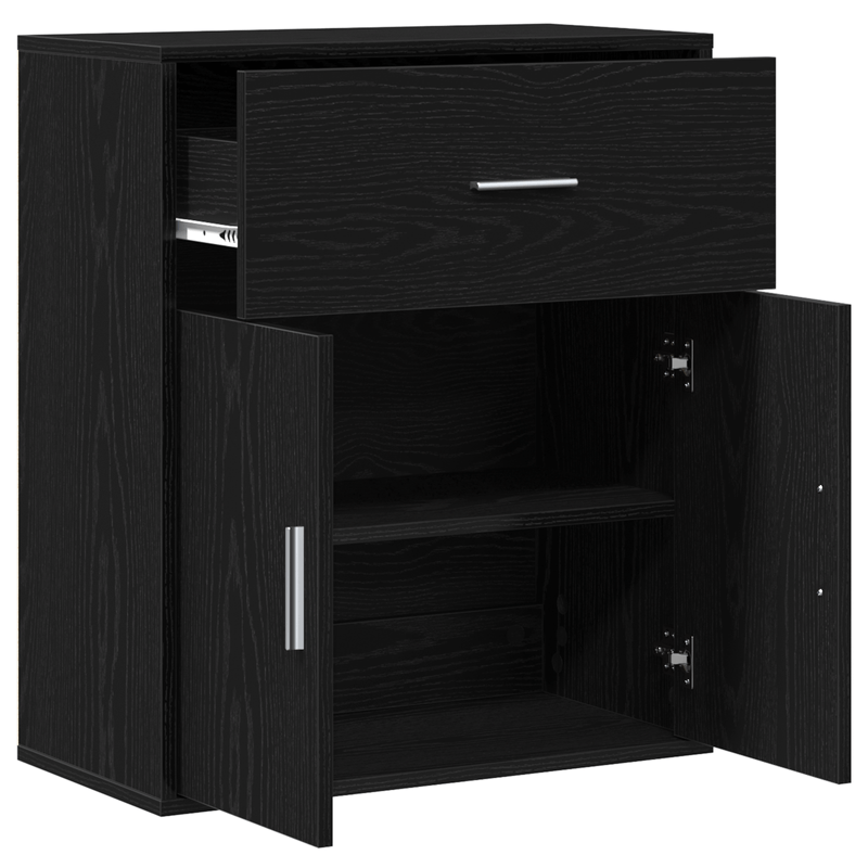Casa si Gradina - Mobilier - Comode si corpuri - Comode - Bufet cu sertar cu raft cu depozitare cu usa Stejar negru 60 x 31 x 70 cm Lemn compozit - Infinity.ro