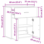 Casa si Gradina - Mobilier - Comode si corpuri - Comode - Bufet cu sertar cu raft cu depozitare cu usa Stejar negru 60 x 31 x 70 cm Lemn compozit - Infinity.ro