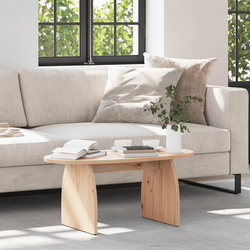 Casa si Gradina - Mobilier - Mese si birouri - Masute de cafea - Masa de cafea Natural 80 x 40 x 35 cm Lemn de brad solid - Infinity.ro