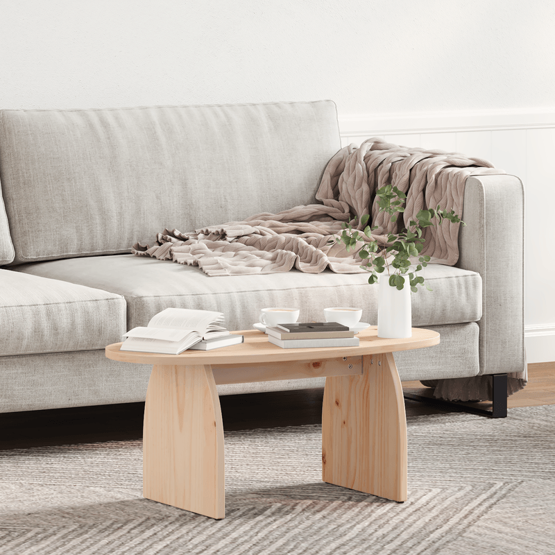 Casa si Gradina - Mobilier - Mese si birouri - Masute de cafea - Masa de cafea Natural 80 x 40 x 35 cm Lemn de brad solid - Infinity.ro