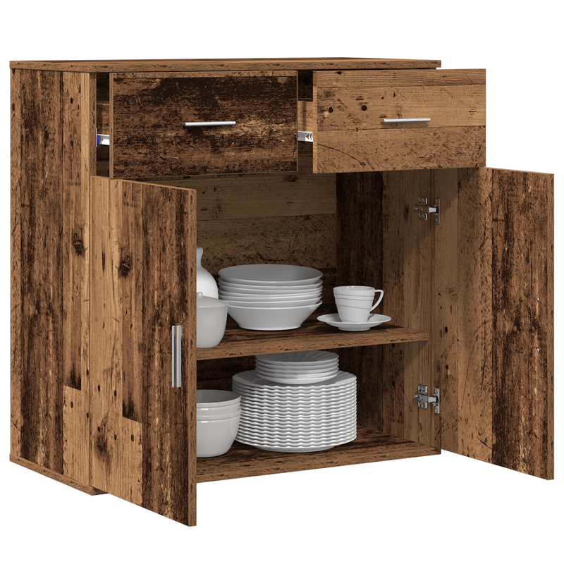 Casa si Gradina - Mobilier - Comode si corpuri - Comode - Bufet cu sertar cu raft cu depozitare cu usa Lemn vechi 79 x 38 x 80 cm Lemn compozit - Infinity.ro