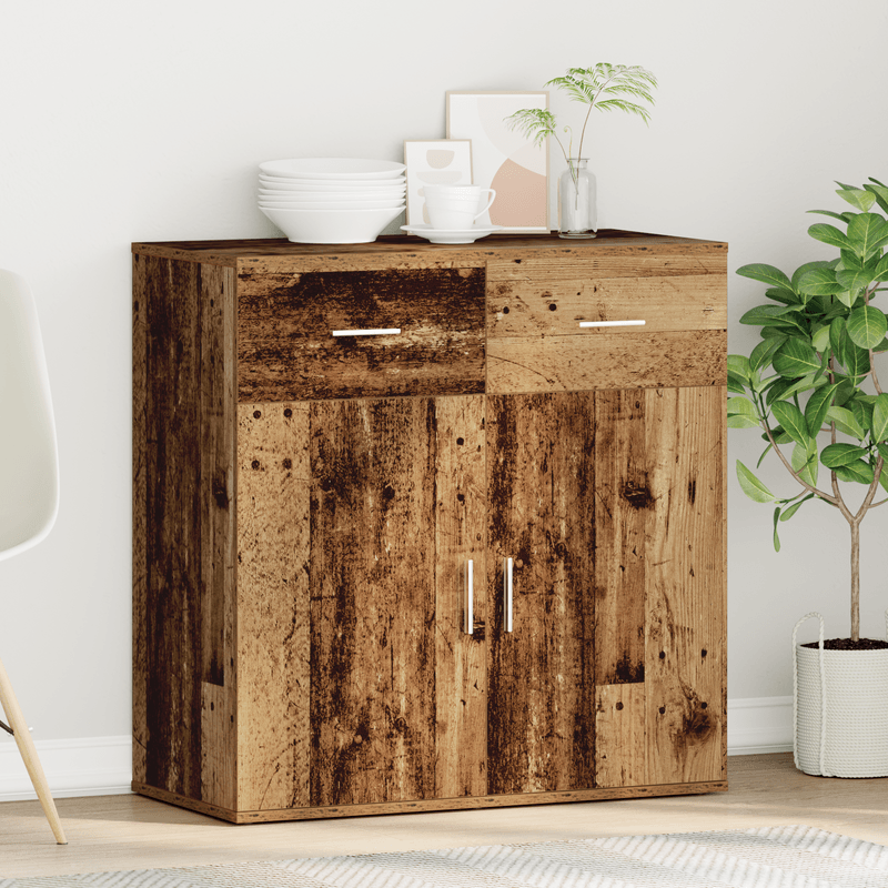 Casa si Gradina - Mobilier - Comode si corpuri - Comode - Bufet cu sertar cu raft cu depozitare cu usa Lemn vechi 79 x 38 x 80 cm Lemn compozit - Infinity.ro