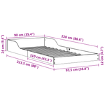 Casa si Gradina - Mobilier - Paturi si accesorii - Paturi - Cadru de pat Maro ceruit 90 x 220 cm Lemn masiv de pin - Infinity.ro