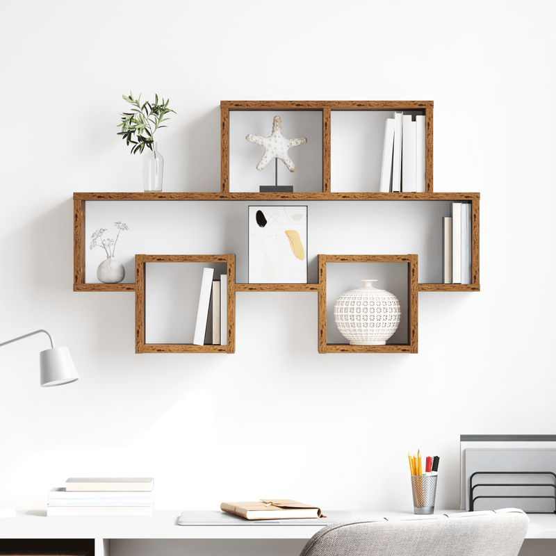 Casa si Gradina - Mobilier - Biblioteci si rafturi - Rafturi - Raft de perete cu raft Lemn vechi 82 x 15 x 51 cm Lemn compozit - Infinity.ro