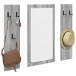 Casa si Gradina - Mobilier - Biblioteci si rafturi - Rafturi - Racator de paltoane montat pe perete cu depozitare cu oglinda sonoma gri - Infinity.ro