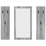 Casa si Gradina - Mobilier - Biblioteci si rafturi - Rafturi - Racator de paltoane montat pe perete cu depozitare cu oglinda sonoma gri - Infinity.ro