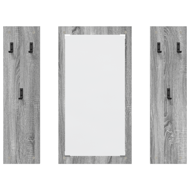 Casa si Gradina - Mobilier - Biblioteci si rafturi - Rafturi - Racator de paltoane montat pe perete cu depozitare cu oglinda sonoma gri - Infinity.ro