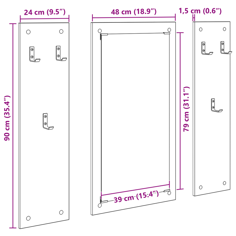 Casa si Gradina - Mobilier - Biblioteci si rafturi - Rafturi - Racator de paltoane montat pe perete cu depozitare cu oglinda sonoma gri - Infinity.ro