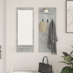 Casa si Gradina - Mobilier - Biblioteci si rafturi - Rafturi - Racator de paltoane montat pe perete cu raft cu depozitare cu oglinda Gri Betonal - Infinity.ro
