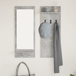Casa si Gradina - Mobilier - Biblioteci si rafturi - Rafturi - Racator de paltoane montat pe perete cu raft cu depozitare cu oglinda Gri Betonal - Infinity.ro