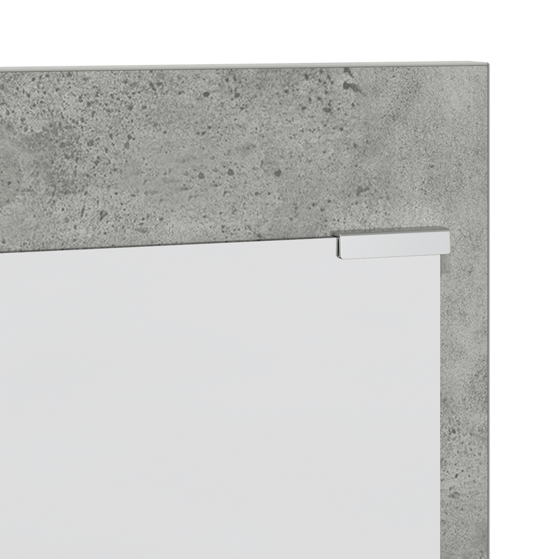 Casa si Gradina - Mobilier - Biblioteci si rafturi - Rafturi - Racator de paltoane montat pe perete cu raft cu depozitare cu oglinda Gri Betonal - Infinity.ro
