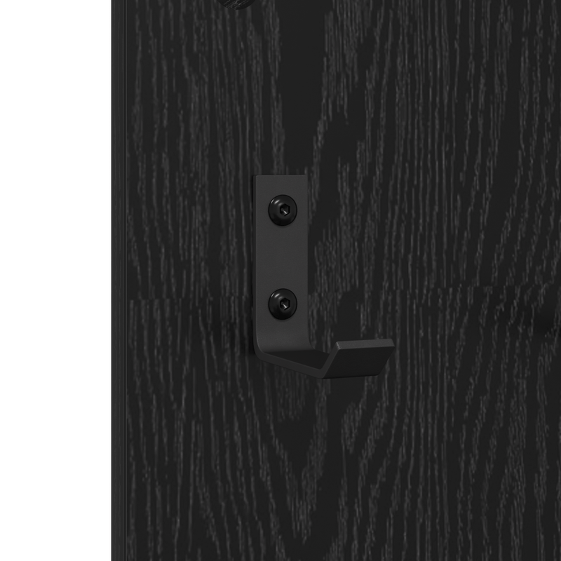 Casa si Gradina - Mobilier - Biblioteci si rafturi - Rafturi - Racator de paltoane montat pe perete cu depozitare cu oglinda Stejar negru - Infinity.ro