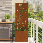 Casa si Gradina - Gradinarit si plante - Plante si ghivece - Ghivece si suporturi - Ghiveci de Gradina cu Panou Decorativ Ruginit 50 x 140 cm - Infinity.ro
