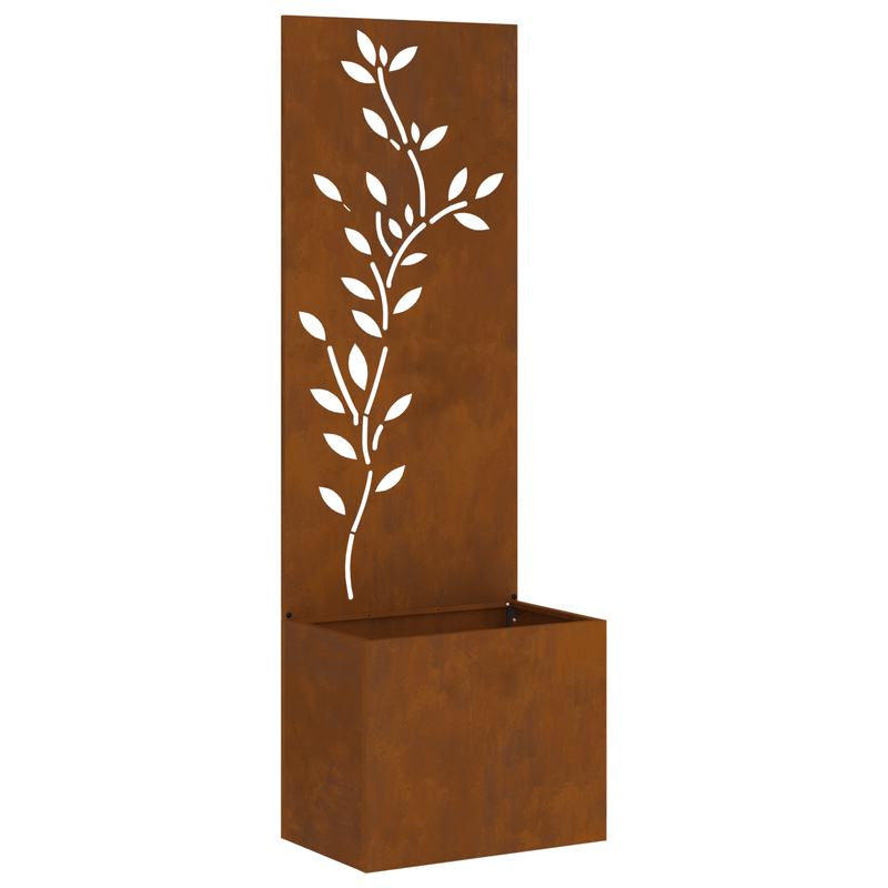 Casa si Gradina - Gradinarit si plante - Plante si ghivece - Ghivece si suporturi - Ghiveci de Gradina cu Panou Decorativ Ruginit 50 x 140 cm - Infinity.ro