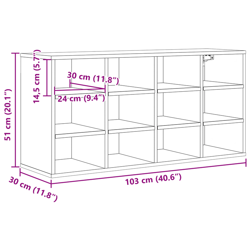 Casa si Gradina - Mobilier - Dulapuri si sifoniere - Dulapuri - Dulap pentru pantofi cu raft Stejar negru 52.5 x 30 x 50 cm - Infinity.ro