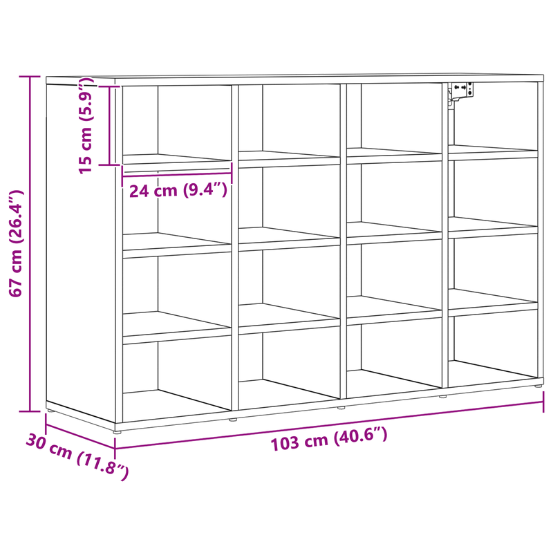 Casa si Gradina - Mobilier - Dulapuri si sifoniere - Dulapuri - Dulap pentru pantofi cu raft Stejar negru 52.5 x 30 x 50 cm - Infinity.ro