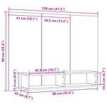 Casa si Gradina - Mobilier - Comode si corpuri - Comode - Dulap pentru TV pe Perete Lemn vechi 120 x 23.5 x 90 cm - Infinity.ro