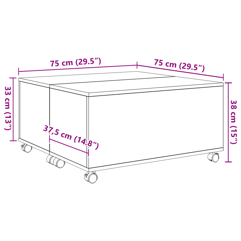 Casa si Gradina - Mobilier - Mese si birouri - Masute de cafea - Masa de cafea stejar artizanal 75 x 75 x 38 cm Lemn compozit - Infinity.ro