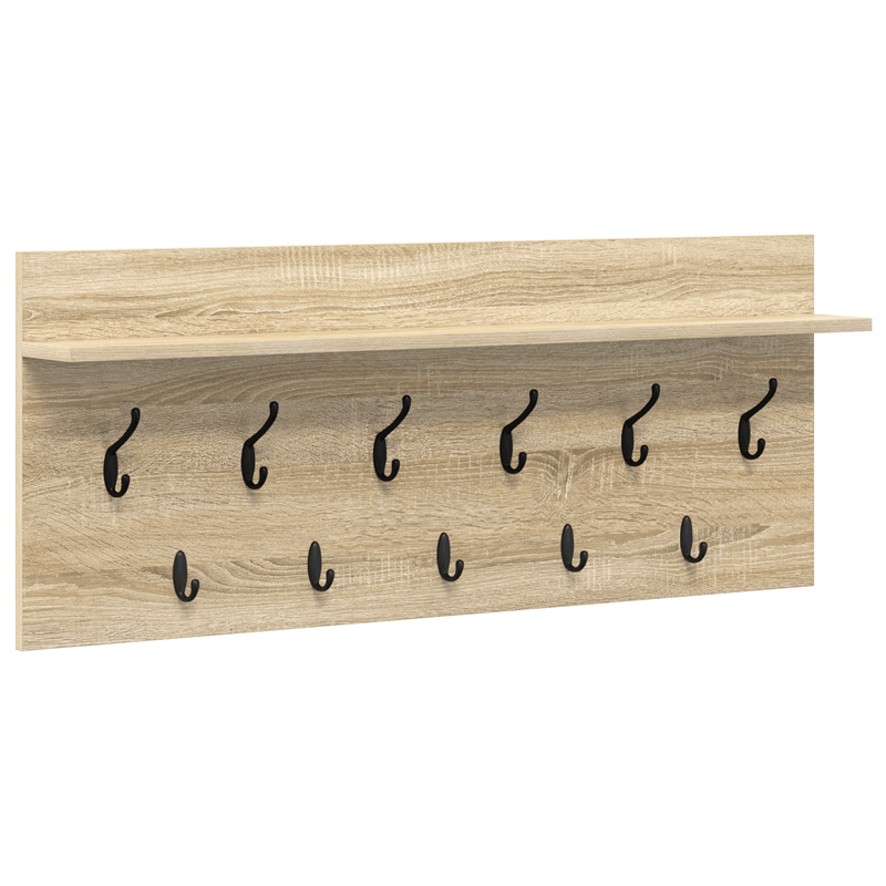 Casa si Gradina - Mobilier - Biblioteci si rafturi - Rafturi - Racator de paltoane montat pe perete cu raft Stejar sonoma - Infinity.ro