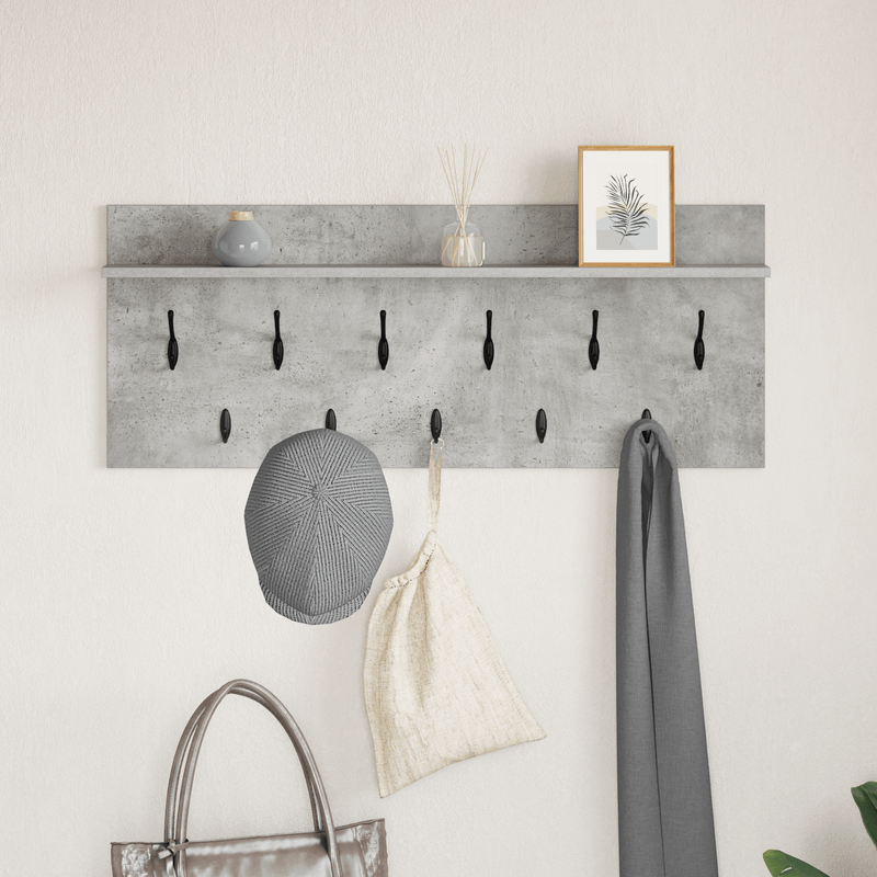Casa si Gradina - Mobilier - Biblioteci si rafturi - Rafturi - Racator de paltoane montat pe perete Gri beton 100 x 40 x 12 cm - Infinity.ro