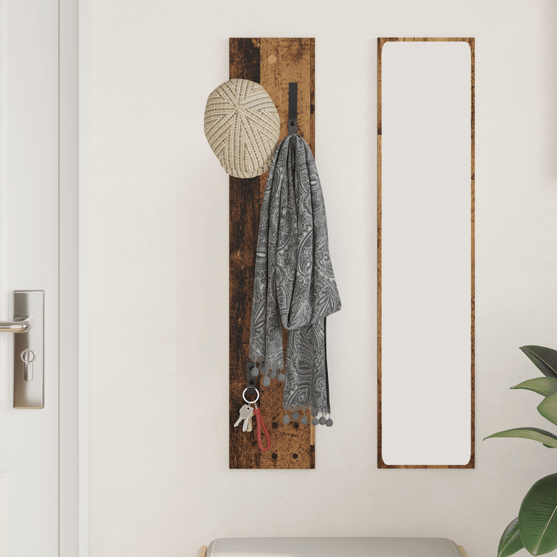 Casa si Gradina - Mobilier - Biblioteci si rafturi - Rafturi - Racator de paltoane montat pe perete cu depozitare Lemn vechi - Infinity.ro