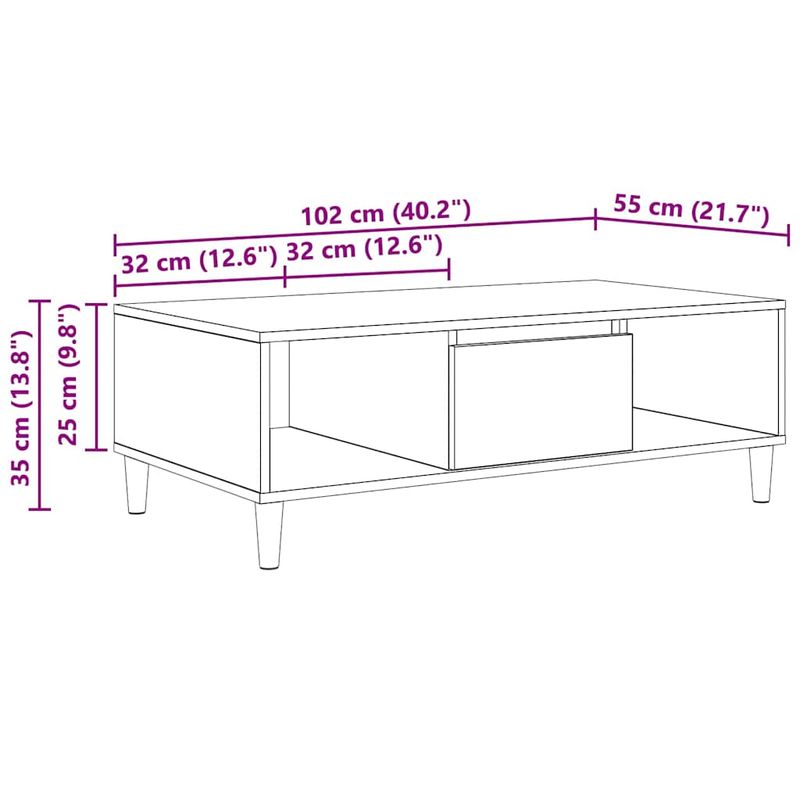 Casa si Gradina - Mobilier - Mese si birouri - Masute de cafea - cu depozitare cu usa Lemn vechi 103.5 x 60 x 35 cm Lemn compozit - Infinity.ro