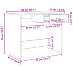 Casa si Gradina - Mobilier - Mese si birouri - Birouri - Birou cu sertar stejar artizanal 100 x 50 x 76 cm Lemn compozit - Infinity.ro