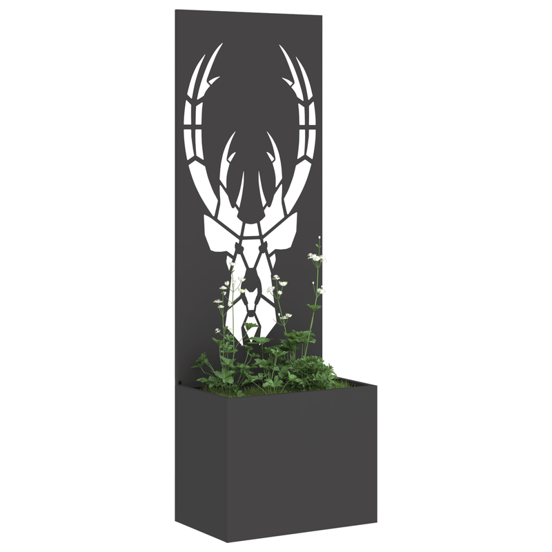 Casa si Gradina - Gradinarit si plante - Plante si ghivece - Ghivece si suporturi - Ghiveci de Gradina cu Panou Decorativ Negru 50 x 140 cm - Infinity.ro