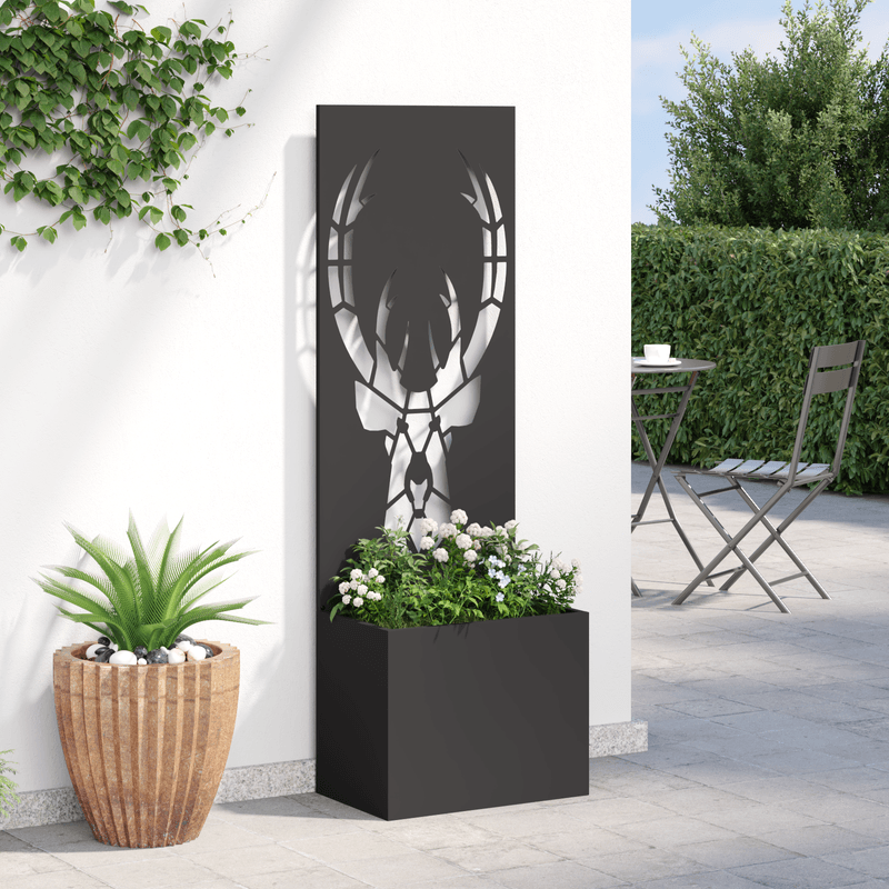 Casa si Gradina - Gradinarit si plante - Plante si ghivece - Ghivece si suporturi - Ghiveci de Gradina cu Panou Decorativ Negru 50 x 140 cm - Infinity.ro