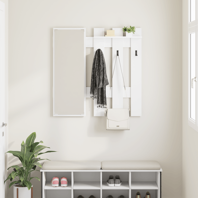 Casa si Gradina - Mobilier - Biblioteci si rafturi - Rafturi - Racator de paltoane montat pe perete Alb 100 x 10 x 100 cm - Infinity.ro